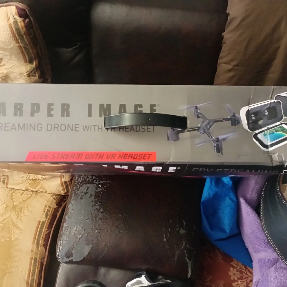 Sharper Image Black and Gray FPV Streaming Drone with VR Headset